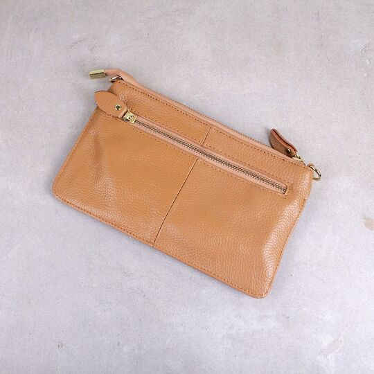 Женская сумка клатч, бежевая П1331