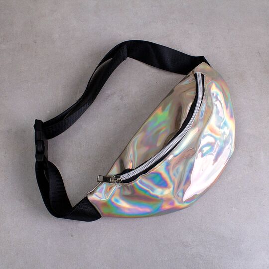 Жіноча поясна сумка, бананка, золотистая П1342