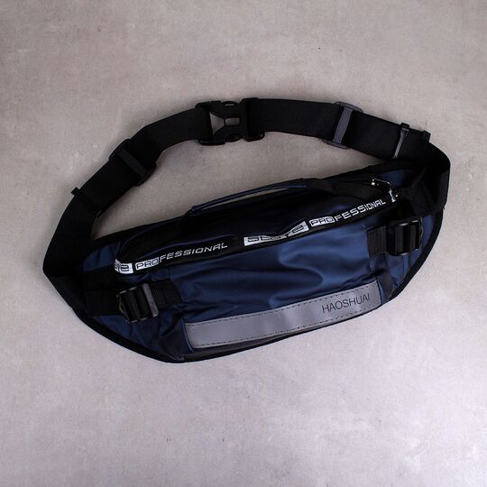 Сумка поясная, бананка мужская, синяя П1349