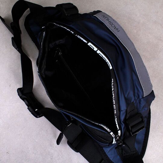 Сумка поясная, бананка мужская, синяя П1349