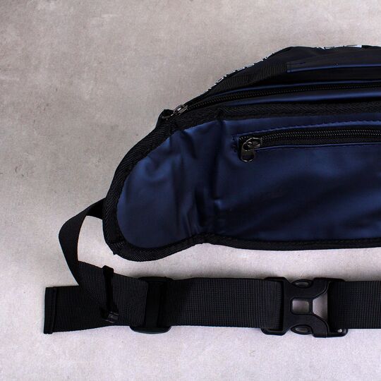 Сумка поясная, бананка мужская, синяя П1349