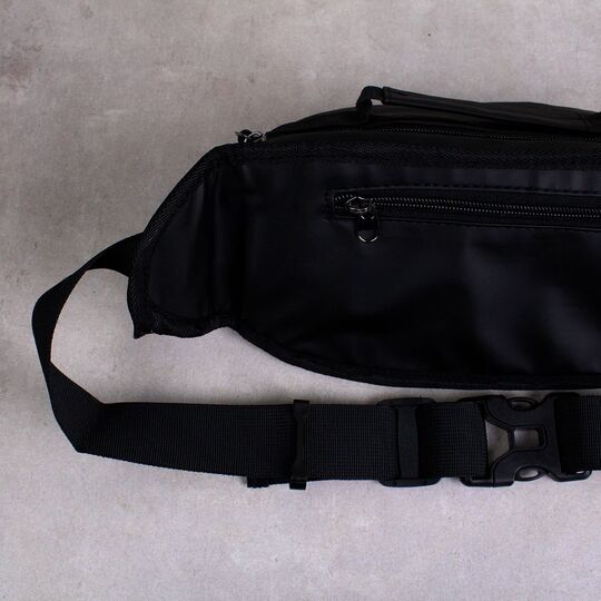 Мужская сумка поясная, бананка, черная П1352