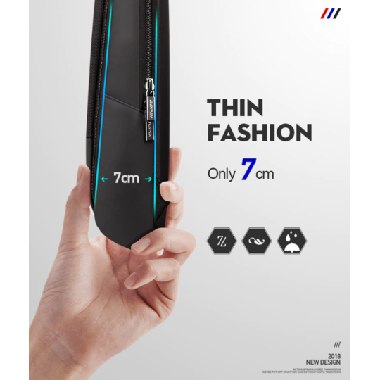 Мужской рюкзак BOPAI для ноутбука, черный П1356