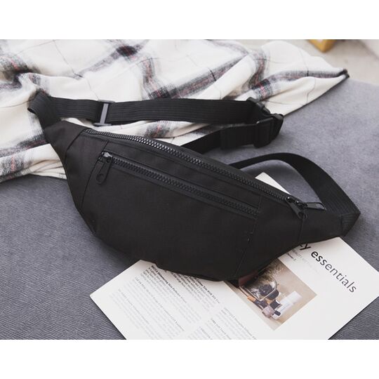 Сумка поясная, бананка, черная П1360