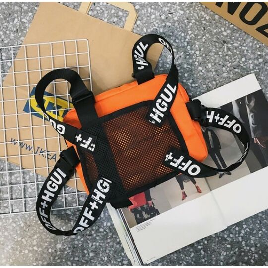 Вулична сумка, жилет, нагрудна, помаранчева П1364