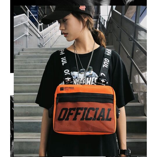 Вулична сумка, жилет, нагрудна, помаранчева П1364