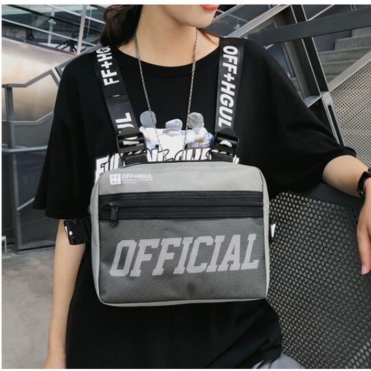 Уличная сумка, жилет, нагрудная, серая П1365