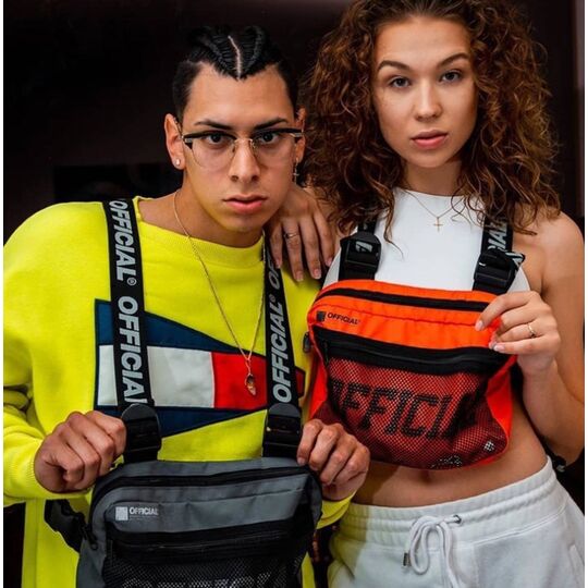 Вулична сумка, жилет, нагрудна, чорна П1366