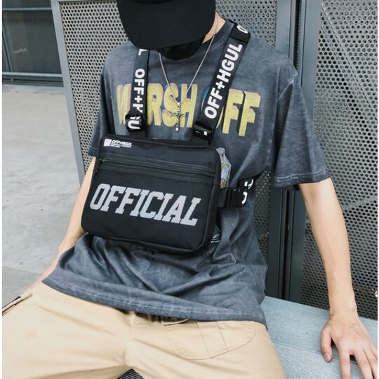 Вулична сумка, жилет, нагрудна, чорна П1366