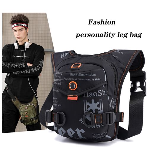 Чоловіча сумка поясна, бананка, на стегно, синя П1377