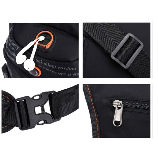 Чоловіча сумка поясна, бананка, на стегно, синя П1377