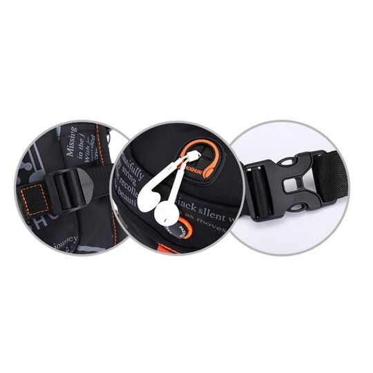 Мужская сумка поясная, бананка, на бедро, черная П1378