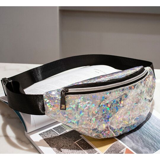 Жіноча поясна сумка, бананка SWDF, біла П1390