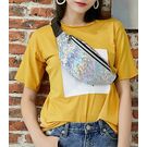 Жіноча поясна сумка, бананка SWDF, біла П1390