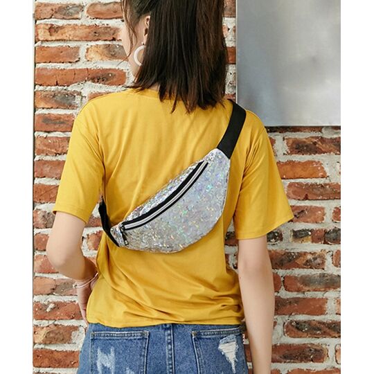 Жіноча поясна сумка, бананка SWDF, біла П1390