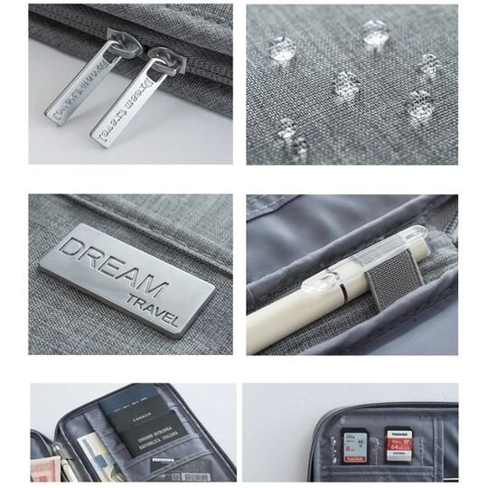 Гаманець органайзер для подорожей, сірий П1396