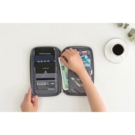 Гаманець органайзер для подорожей, сірий П1396