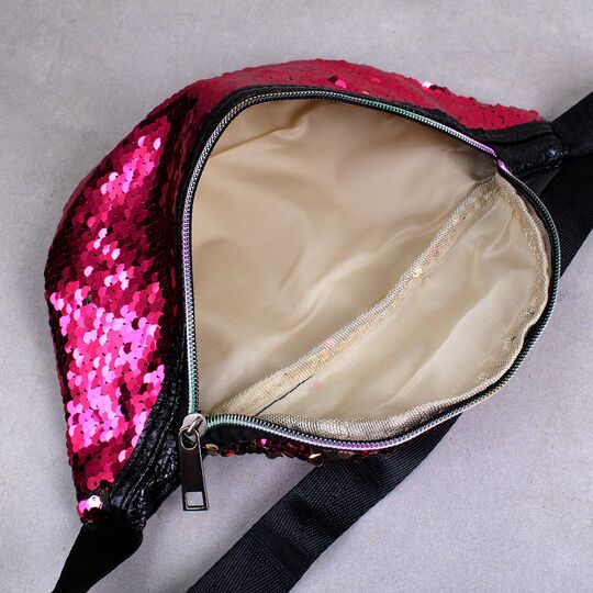 Жіноча поясна сумка, бананка, червона П1405