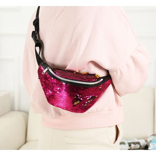 Женская поясная сумка, бананка, золотая П1409