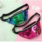 Женская поясная сумка, бананка, золотая П1409