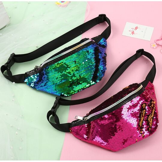 Женская поясная сумка, бананка, золотая П1409