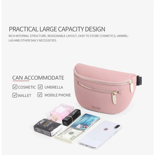 Жіноча поясна сумка, бананка Petrichor, бежева П1414