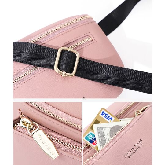 Жіноча поясна сумка, бананка Petrichor, бежева П1414