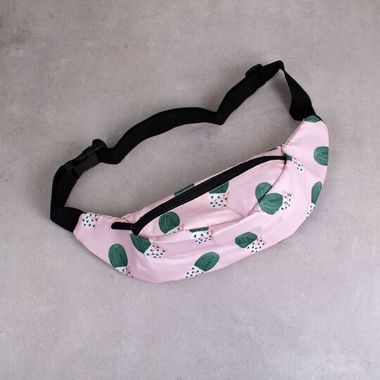 Сумка поясная, бананка, розовая П1419