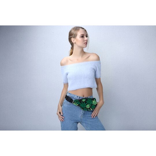 Сумка поясная, бананка, Единорог, розовая П1424