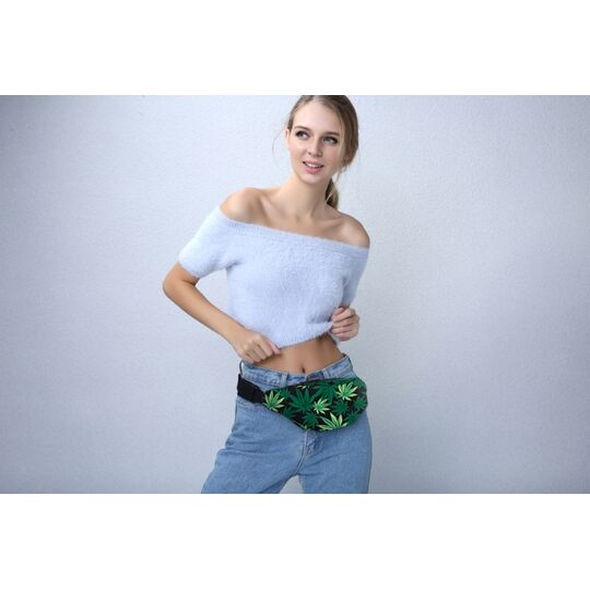 Сумка поясна, бананка, чорна П1427 Сумка поясна, бананка, чорна П1427