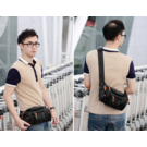 Сумка мужская на пояс, на плечо, черная П1431