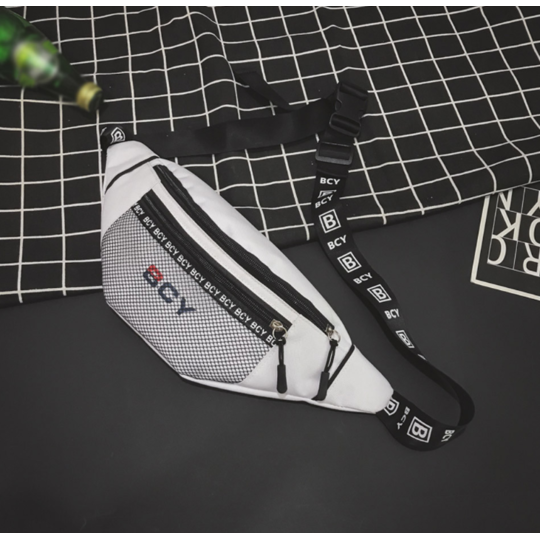 Женская поясная сумка, бананка, белая П1433