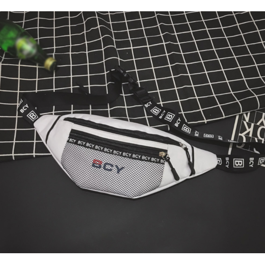 Женская поясная сумка, бананка, белая П1433