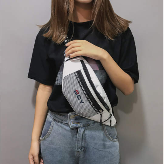 Женская поясная сумка, бананка, белая П1433