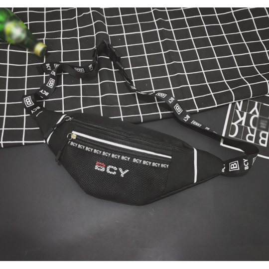 Женская поясная сумка, бананка, черная П1436