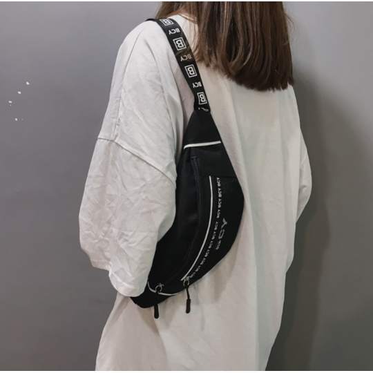 Женская поясная сумка, бананка, черная П1436