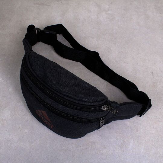 Сумка поясная, бананка, черная П1449