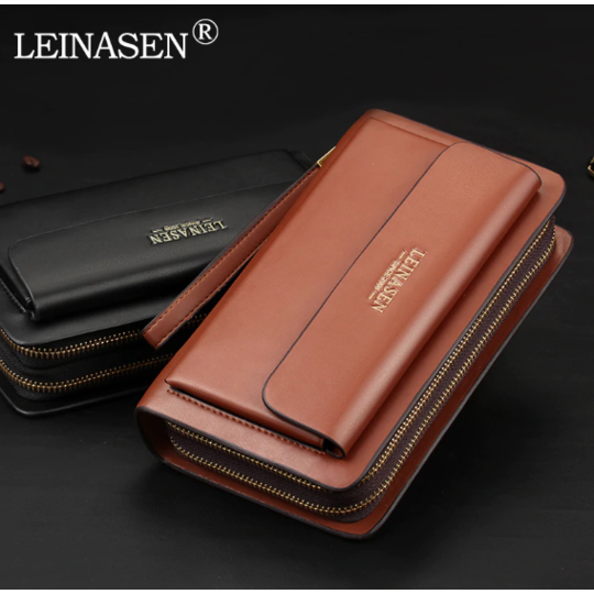 Мужская барсетка LEINASEN, черная П1450