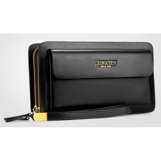 Мужская барсетка LEINASEN, черная П1450