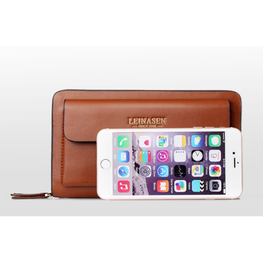 Мужская барсетка LEINASEN, черная П1450