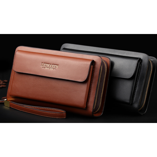 Мужская барсетка LEINASEN, черная П1450