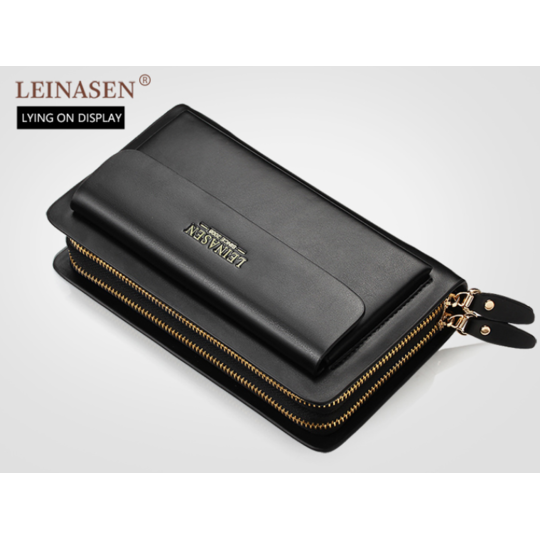 Мужская барсетка LEINASEN, черная П1450