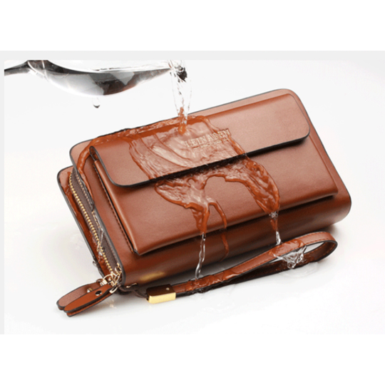 Мужская барсетка LEINASEN, коричневая П1451 Мужская барсетка LEINASEN, коричневая П1451