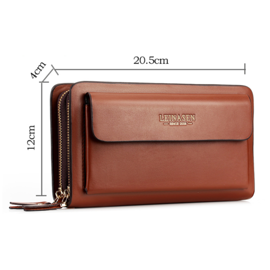 Мужская барсетка LEINASEN, коричневая П1451 Мужская барсетка LEINASEN, коричневая П1451