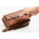 Мужская барсетка LEINASEN, коричневая П1451 Мужская барсетка LEINASEN, коричневая П1451