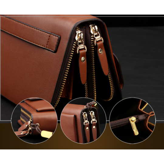 Мужская барсетка LEINASEN, коричневая П1451 Мужская барсетка LEINASEN, коричневая П1451