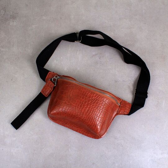 Женская поясная сумка, бананка, оранжевая П1454 Женская поясная сумка, бананка, оранжевая П1454