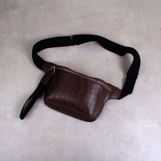 Женская поясная сумка, бананка, коричневая П1456 Женская поясная сумка, бананка, коричневая П1456