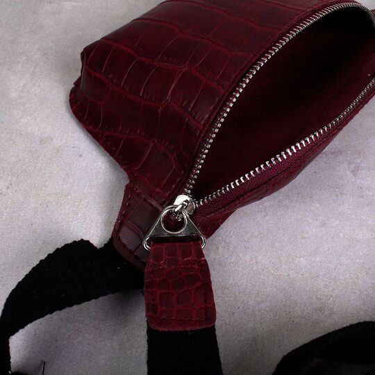 Женская поясная сумка, бананка, красная П1457