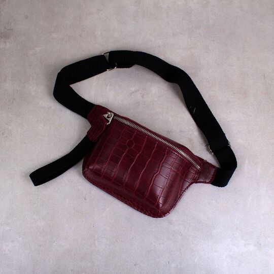 Женская поясная сумка, бананка, красная П1457